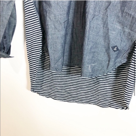 Sperry chambray striped shirt Sz L - Picture 4 of 5